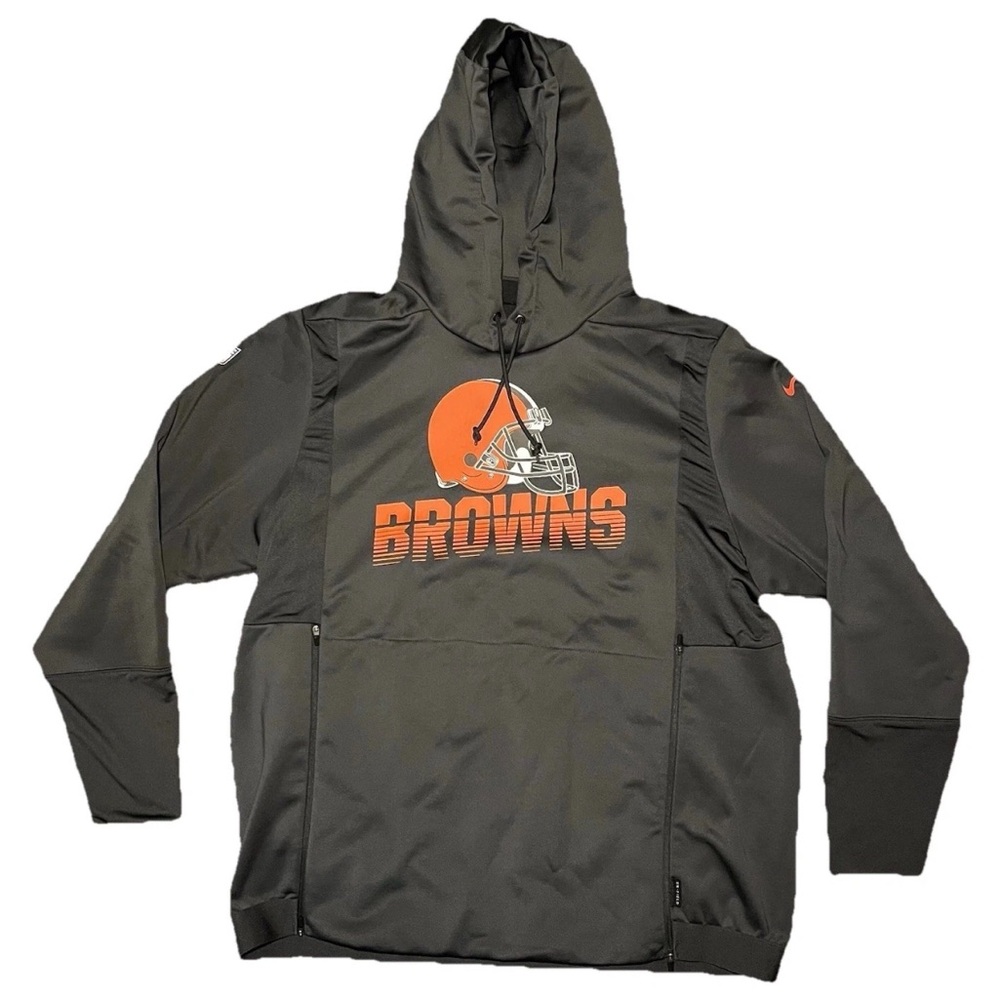 Nike Dri Fit On Field Cleveland Browns NFL Hoodie Gray Mens XL Pullover